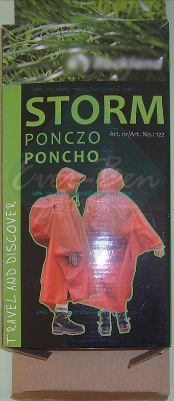 Red travel rain poncho China manufacturer